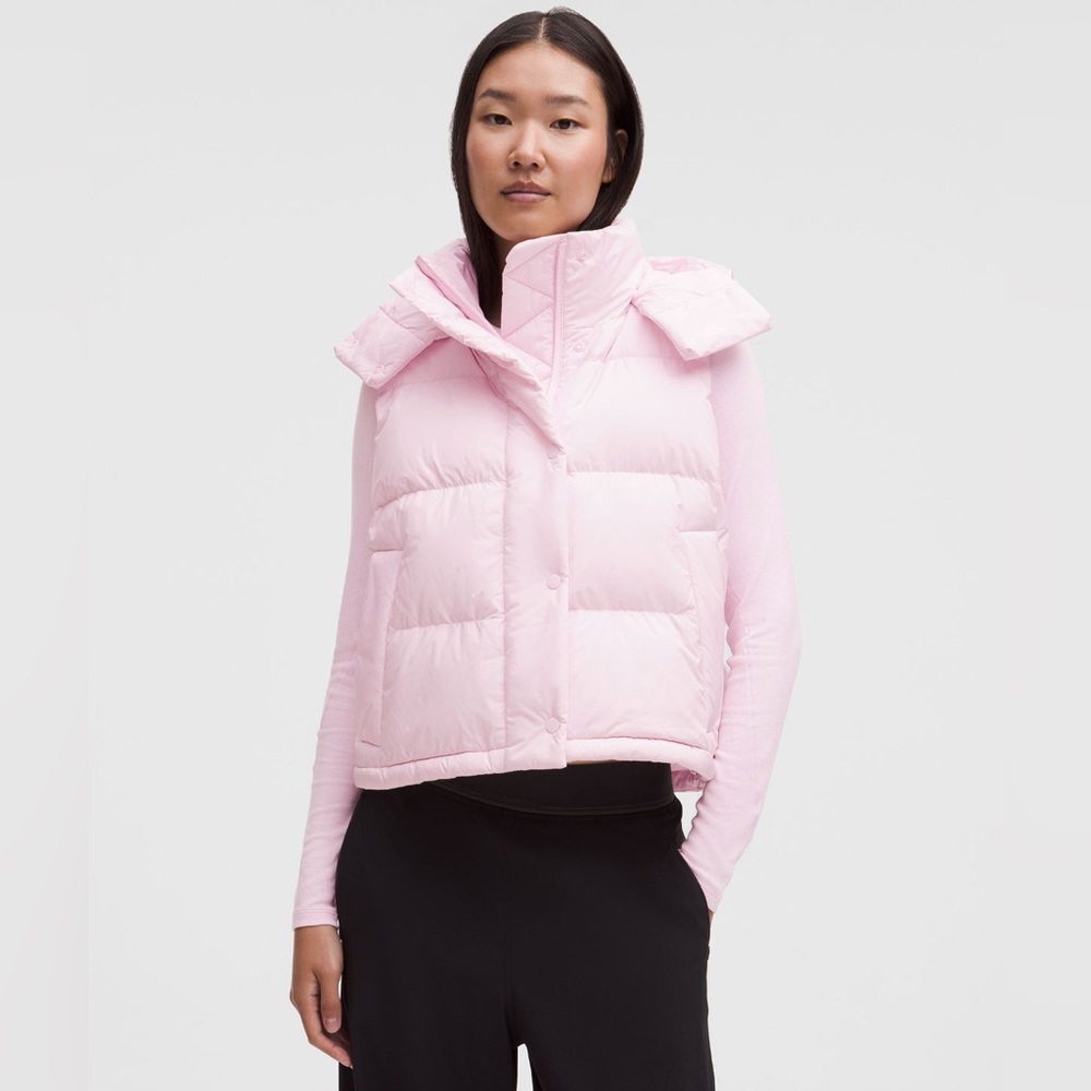 Lululemon Cropped Light Pink Puffer Vest